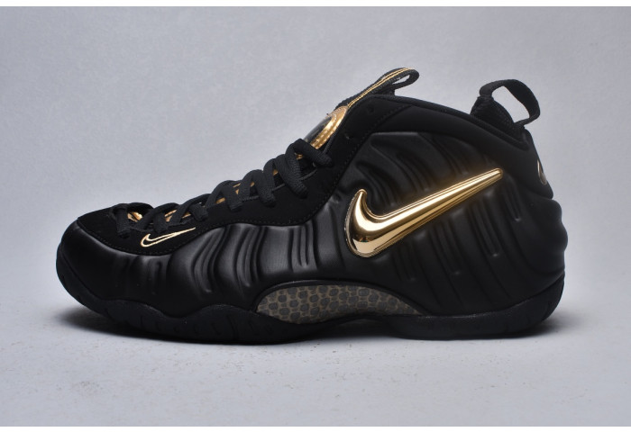 nike air foamposite pro black metallic gold 624041-009