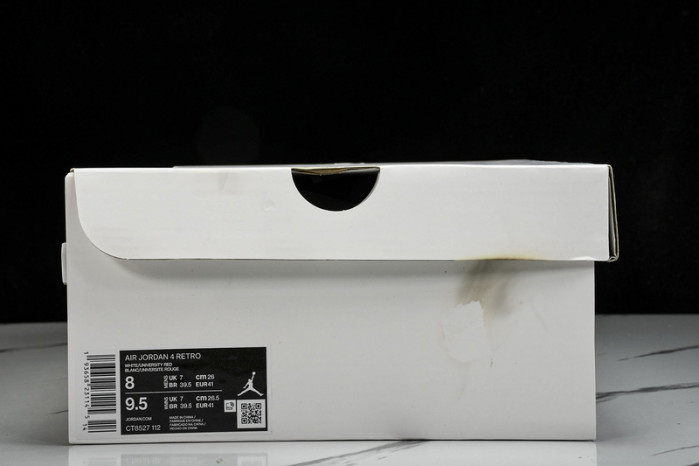 Jordan 4 Retro "White University Red" CT8527-112